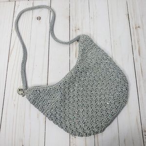 The Sak Bags - The Sak Gray Silver Crocheted Mini Handbag The Sak Bags - The Sak Gray Silver Crocheted Mini Handbag